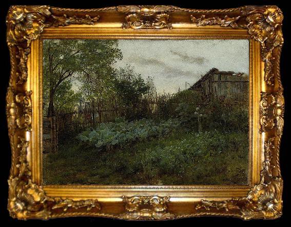 framed  Adolph von Menzel The Back Garden, ta009-2